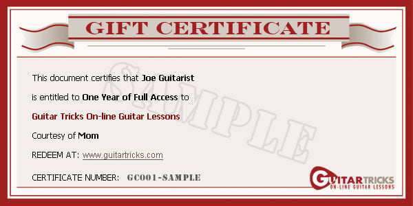 Guitar Tricks Gift Certificate