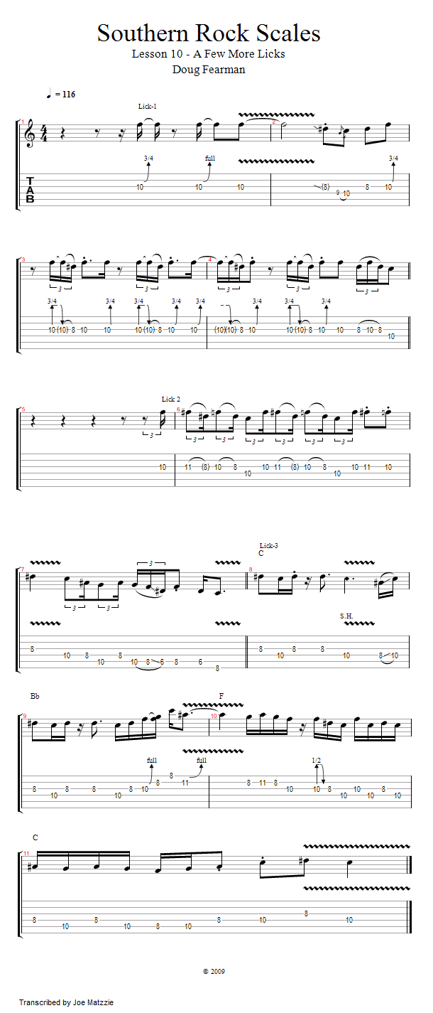 Guitar Lessons: Southern Rock Scales: Lesson 10