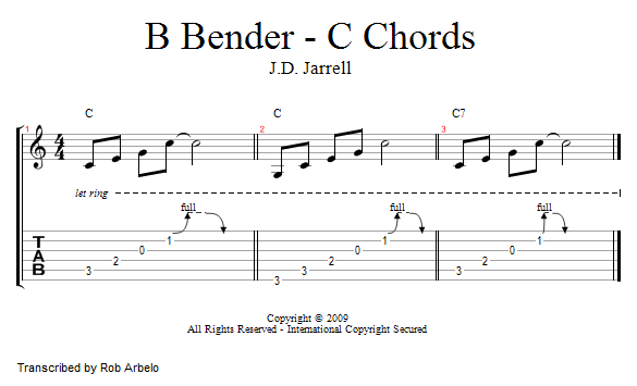 Guitar Lessons: B-Bender: Using It With C Chords