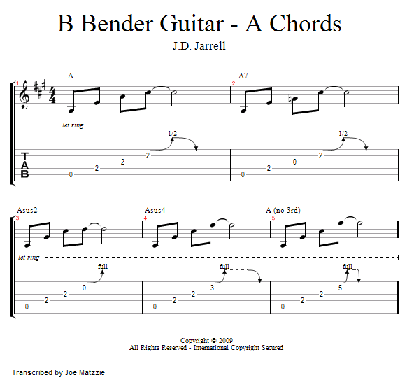 Guitar Lessons: B-Bender: Using It With A Chords