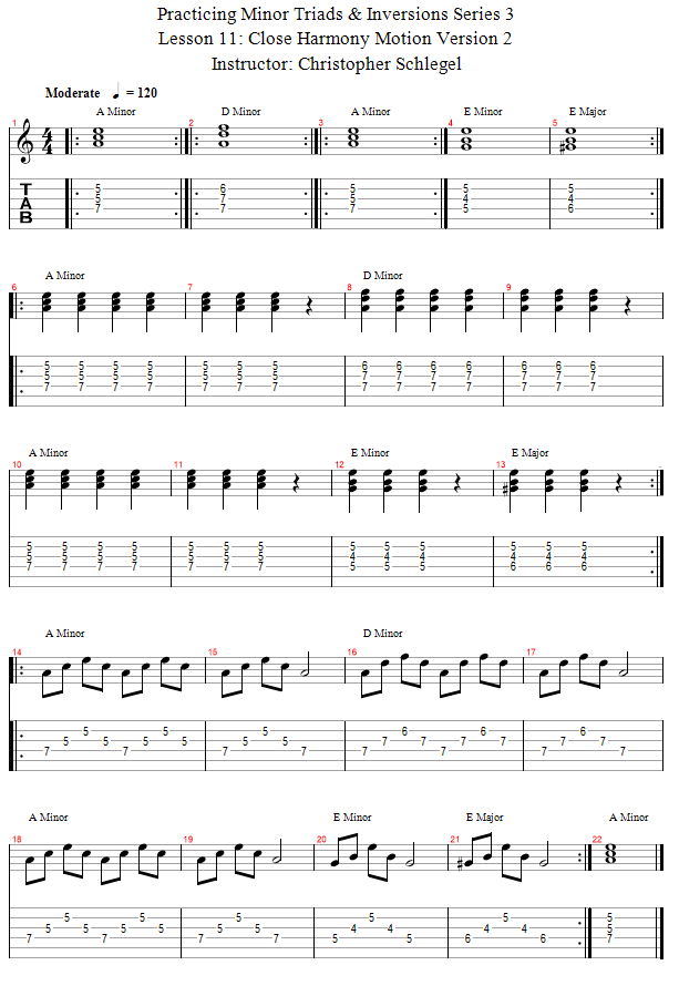 Close Harmony Version 2 Play Along song notation