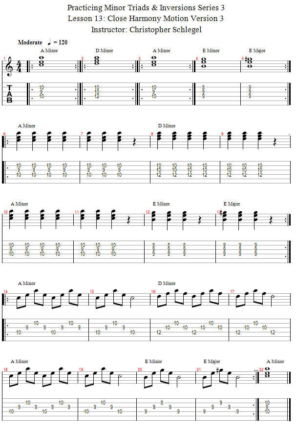Close Harmony Version 3 Play Along song notation