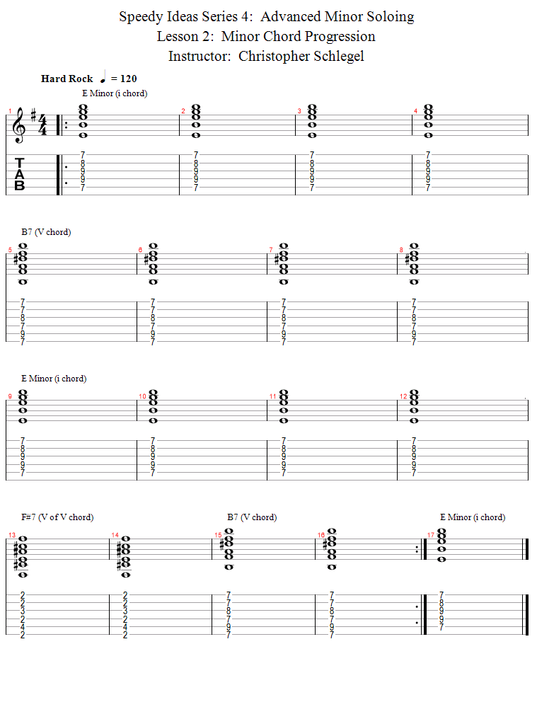 Guitar Lessons: E Minor Chord Progression