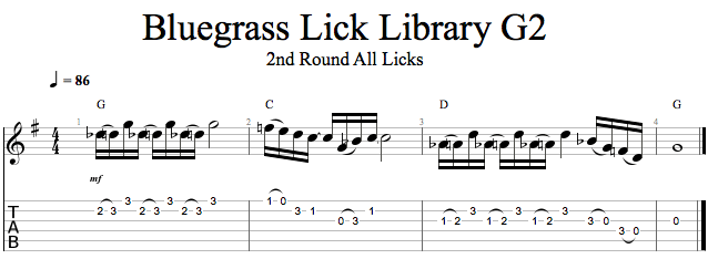 BG2: 2nd Round All Licks song notation