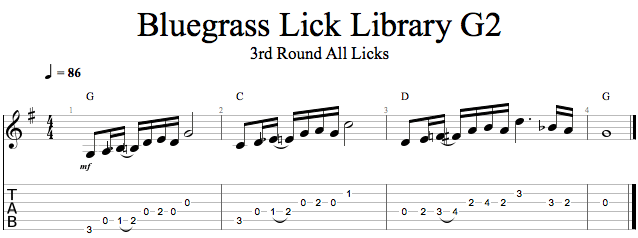 BG2: 3rd Round All Licks song notation