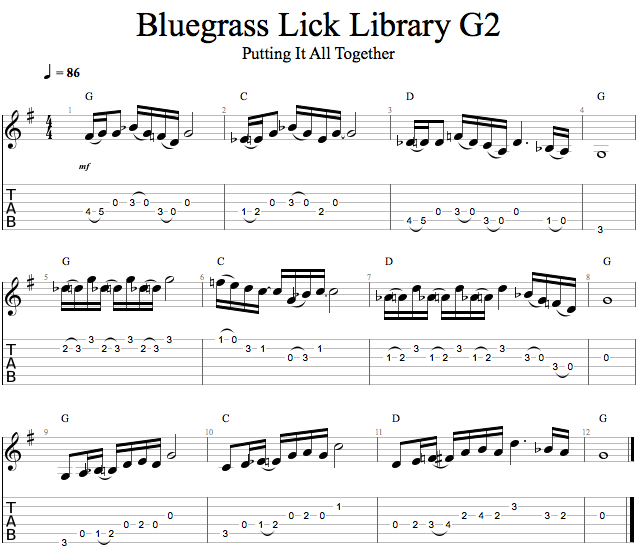 BG2: Putting It All Together Slowly song notation