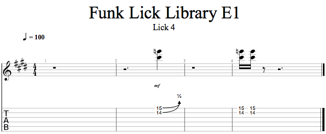F1: Lick 4 song notation