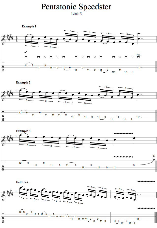 PS: Lick 3 - A Classic Rock Classic song notation