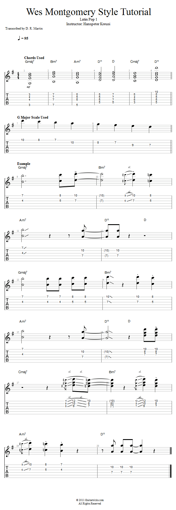 Wes Montgomery Style: Latin Pop 1 song notation