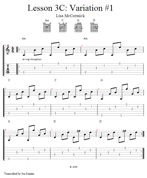 Build Your Speed: 4-Chord Practice Drill song notation
