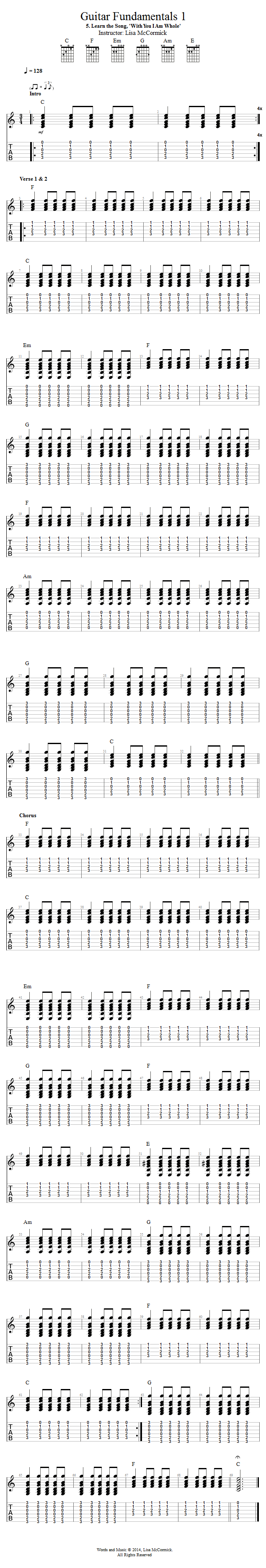 my all in all guitar chords