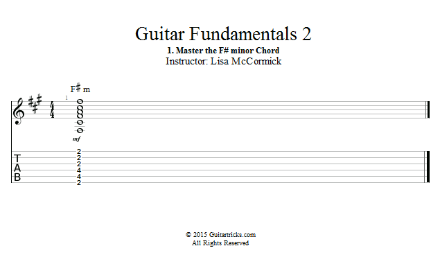 Master the F#m Barre Chord song notation