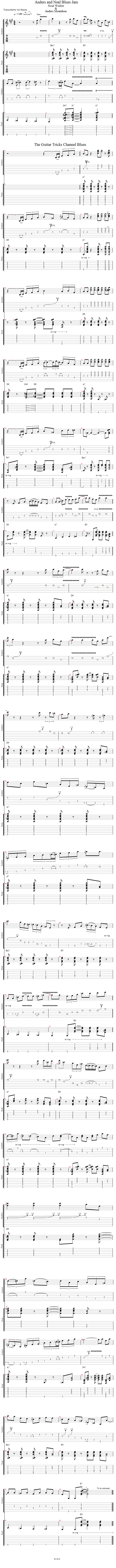 Guitar Tricks 41: Anders and Neal blues jam song notation