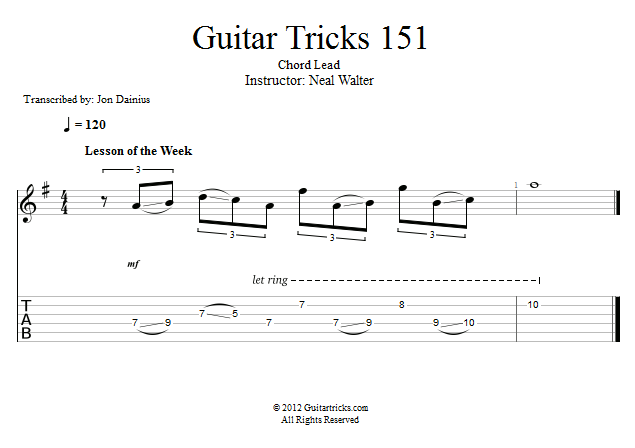 Guitar Tricks 151: Chord Lead song notation