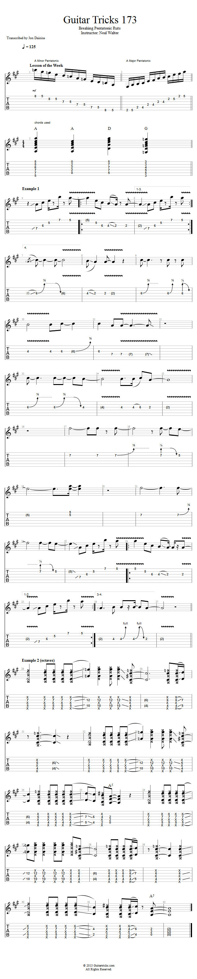 Guitar Tricks 173: Breaking Pentatonic Ruts  song notation