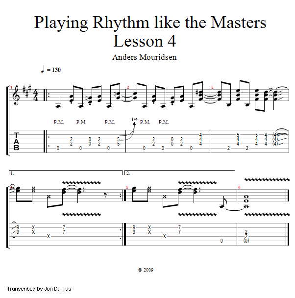 Rhythm Masters: Mark Knopfler song notation