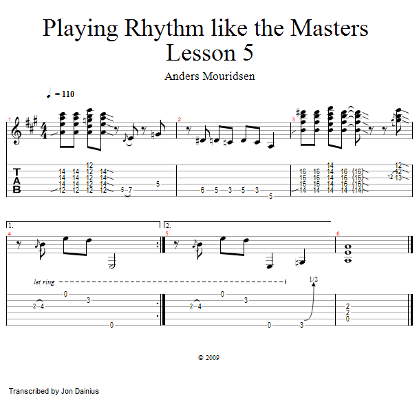 Rhythm Masters: Eric Clapton song notation