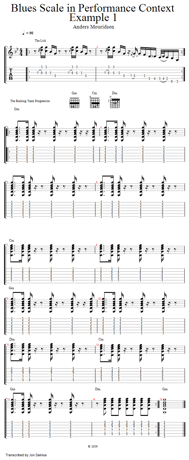 Stevie Ray Double Stoppin' song notation