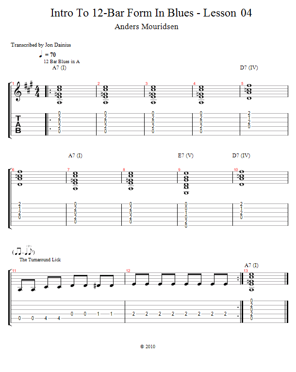 Introducing The Turnaround song notation