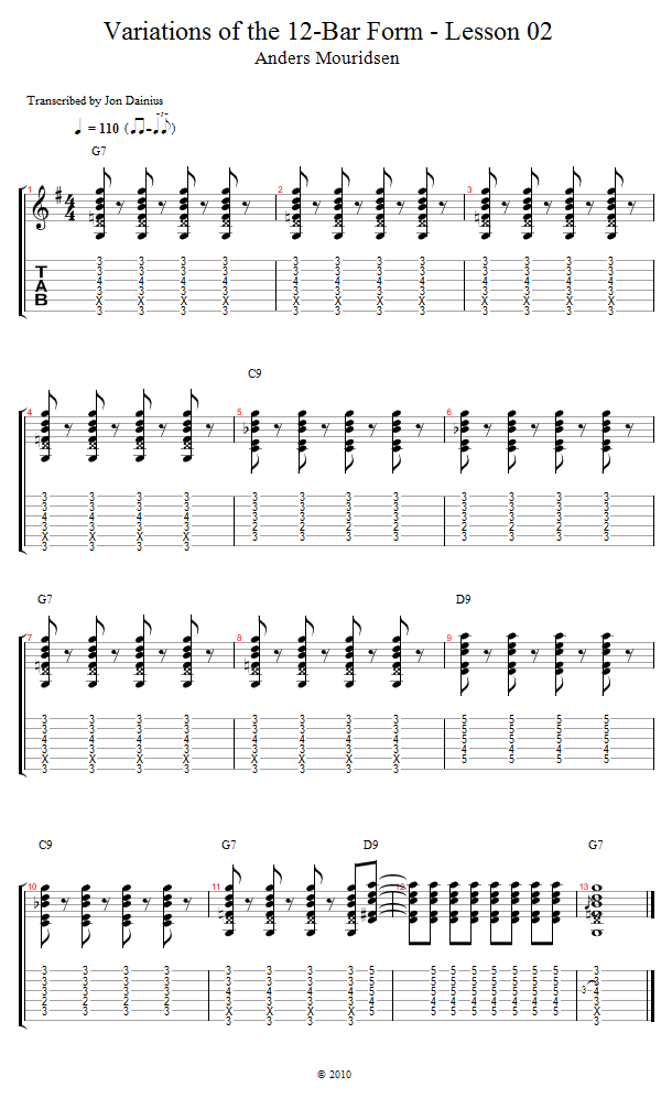 Anticipating The V Chord song notation