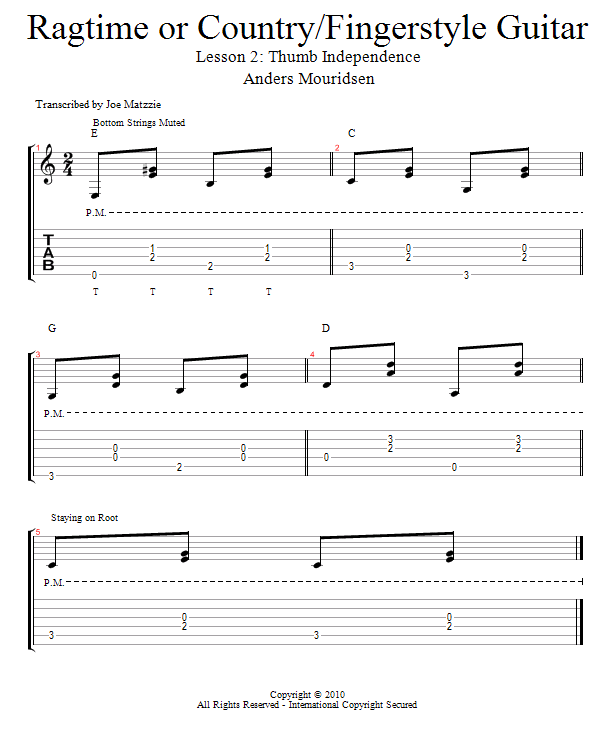 Thumb Independence song notation