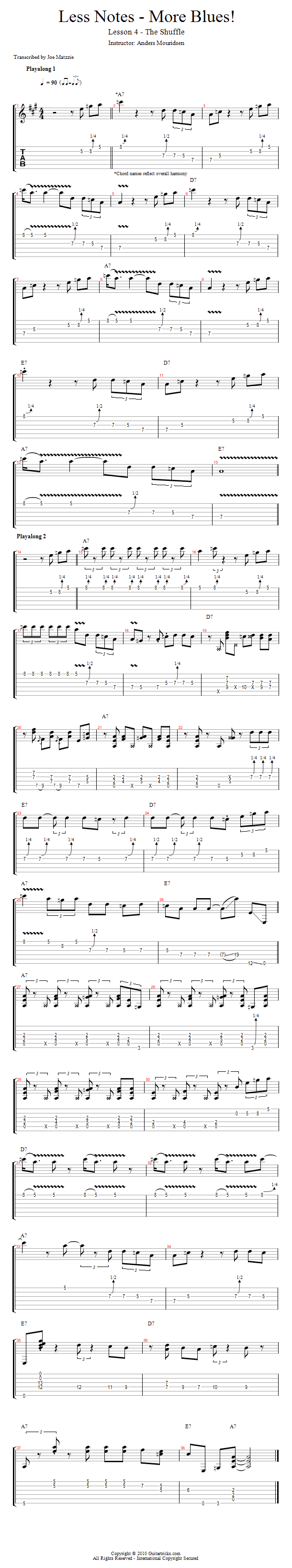 The Shuffle song notation
