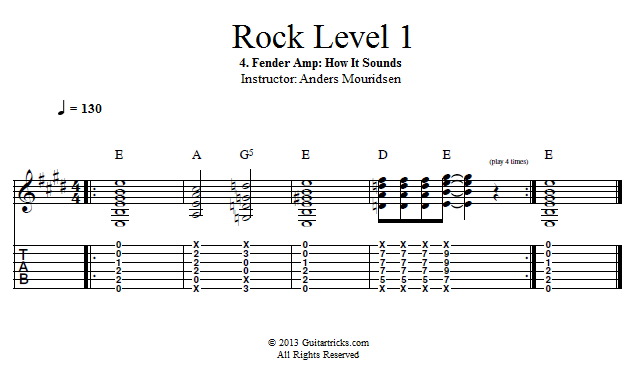How a Fender Amp Sounds song notation