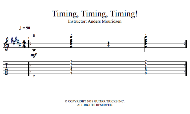 Timing, Timing, Timing!  song notation