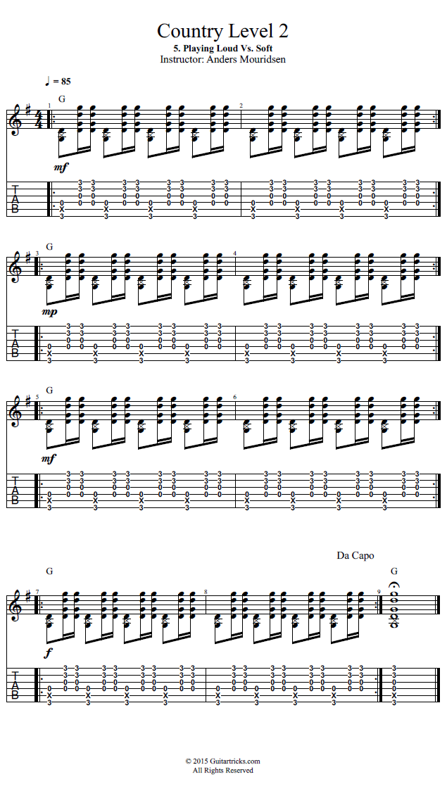 Playing Loud Vs. Soft song notation