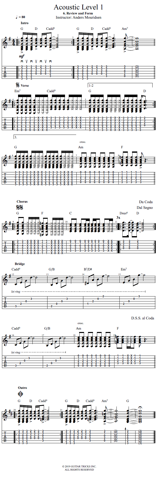 Review and Form song notation