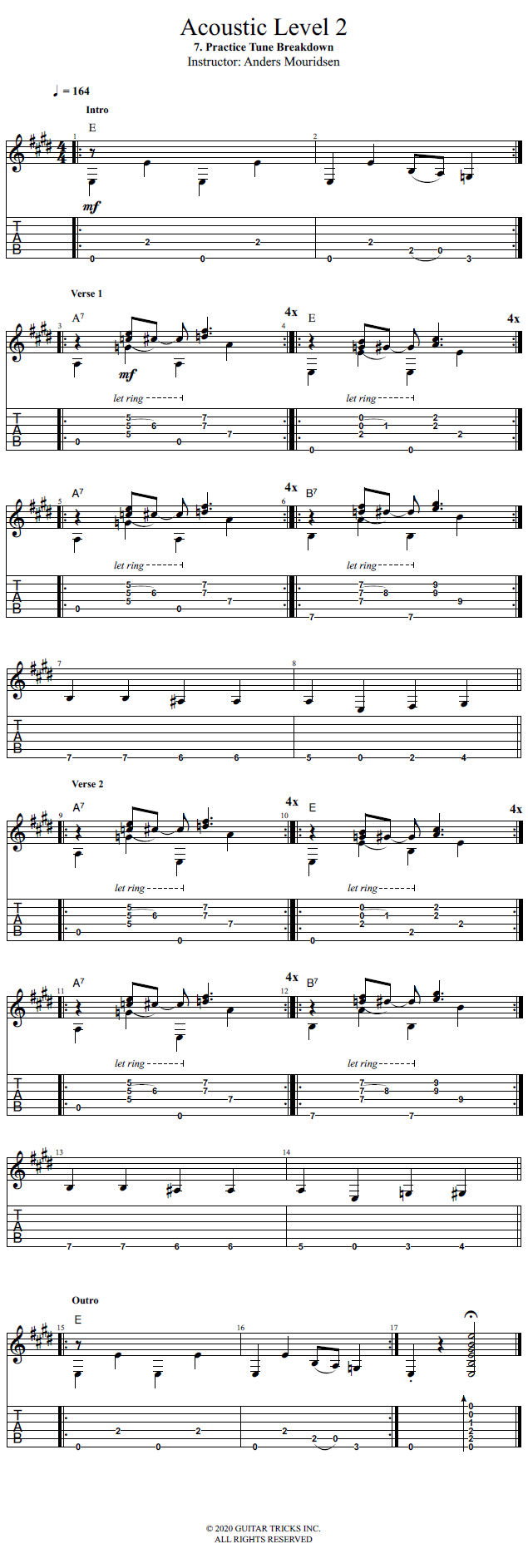 Practice Tune Breakdown song notation