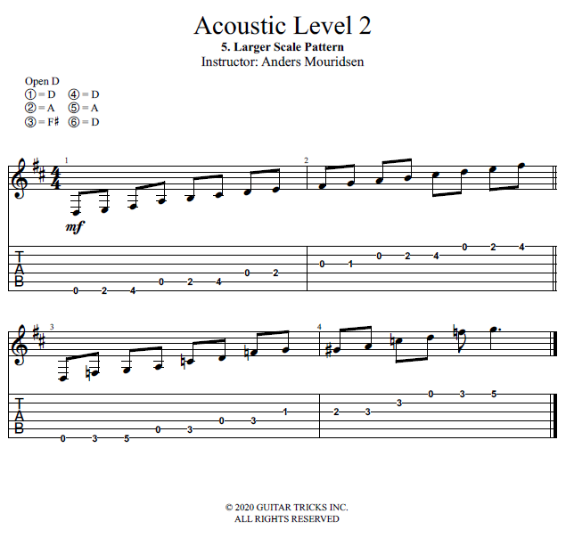 Larger Scale Pattern song notation
