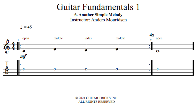 Another Simple Melody song notation