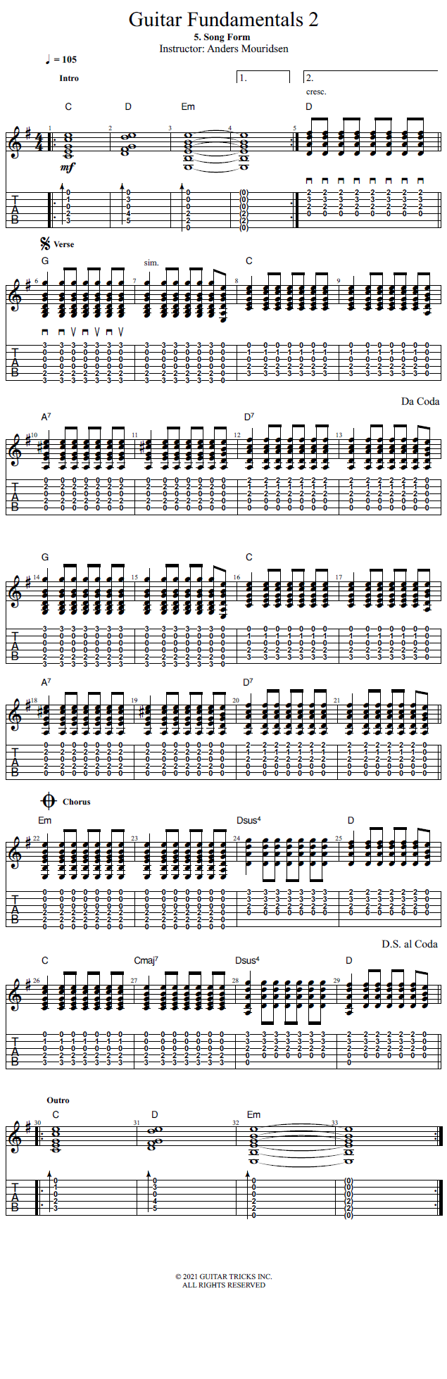 Song Form song notation