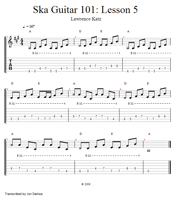 Stick Guitar song notation