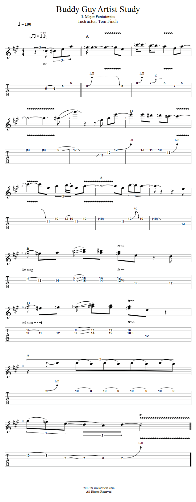 Major Pentatonics song notation