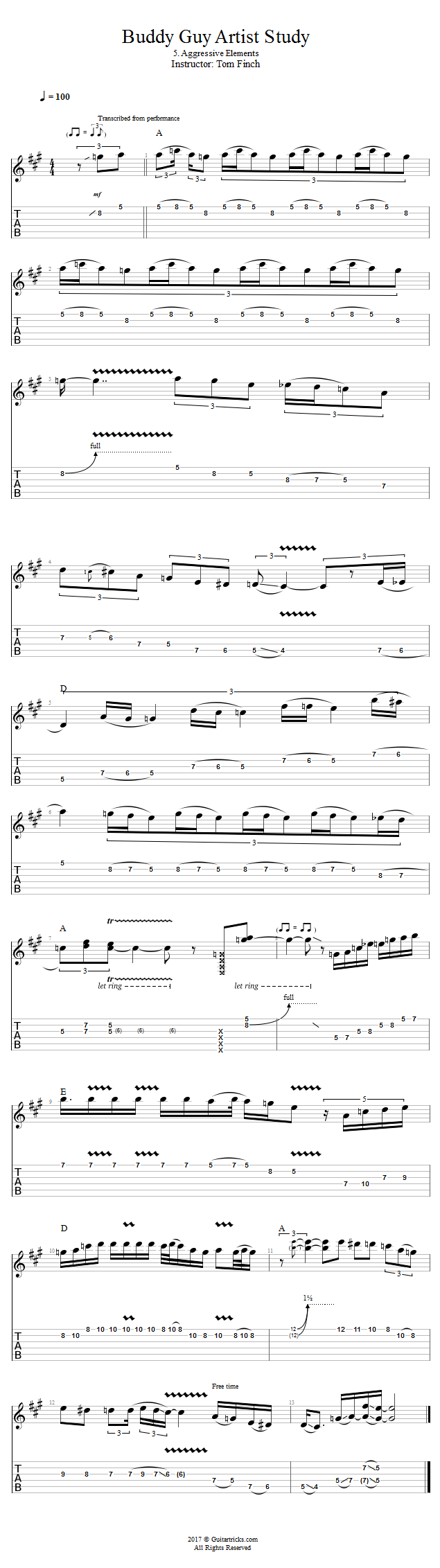 Aggressive Elements song notation