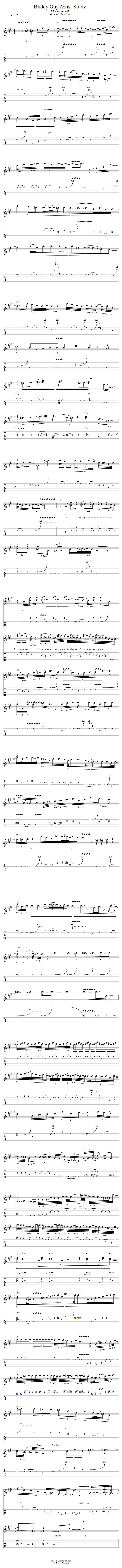 Buddy Guy Artist Study: Performance #2 song notation