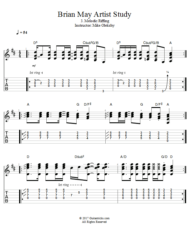 Melodic Riffing song notation