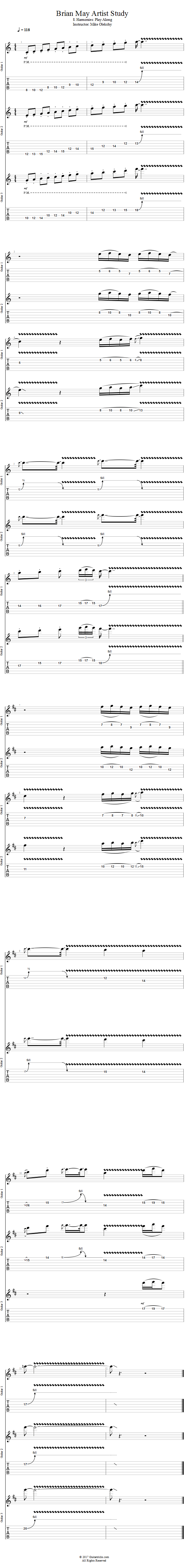 Harmonies: Play Along song notation