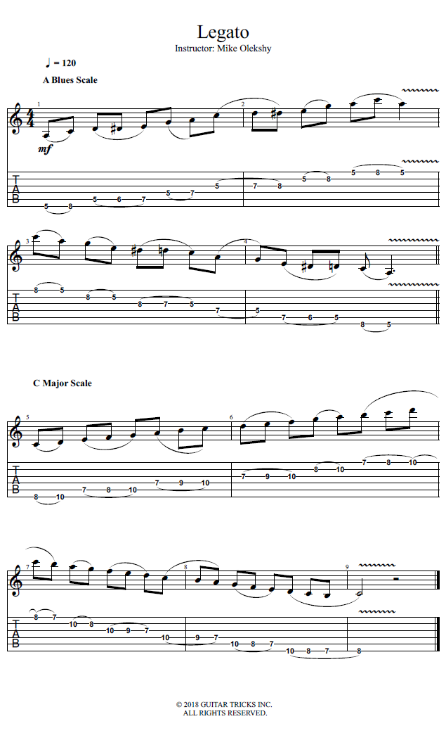 Legato song notation