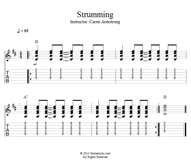 Strumming song notation