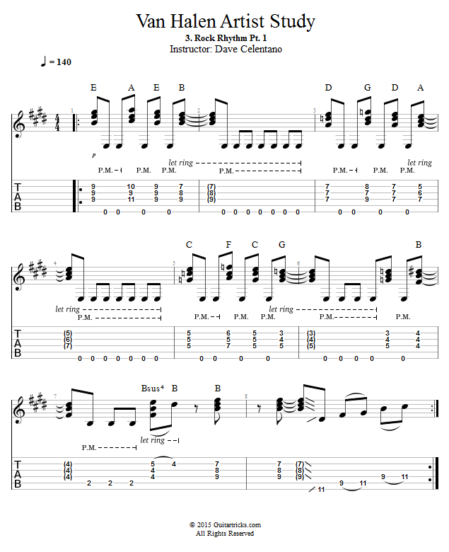 Rock Rhythm Pt. 1 song notation