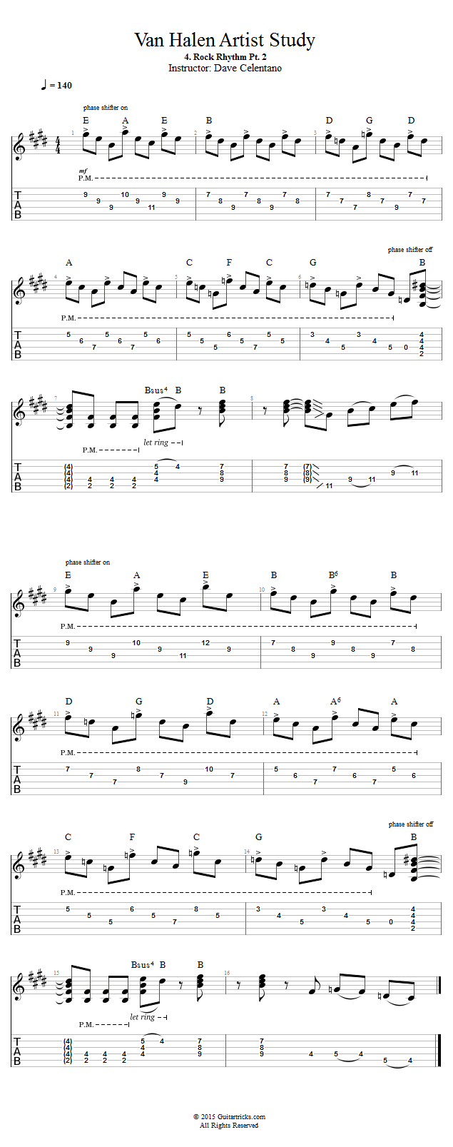 Rock Rhythm Pt. 2 song notation