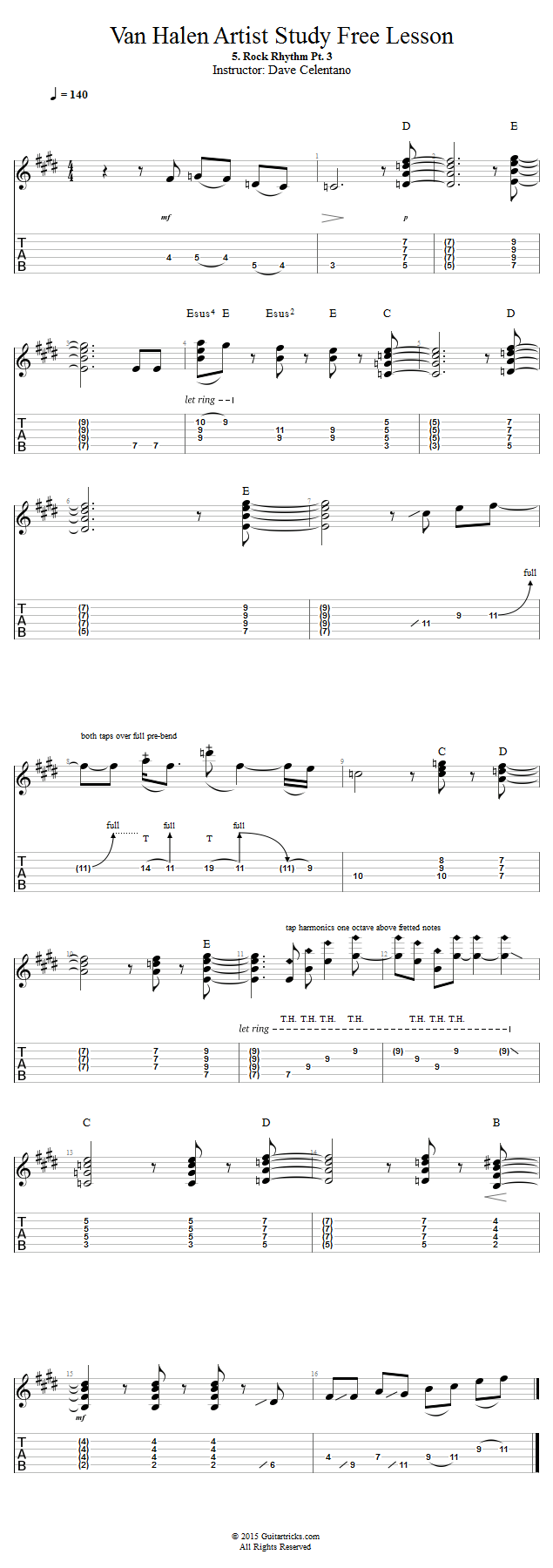 Rock Rhythm Pt. 3 song notation