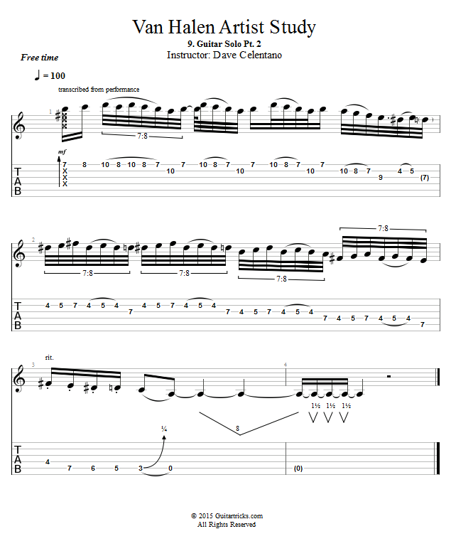 Guitar Solo Pt. 2 song notation