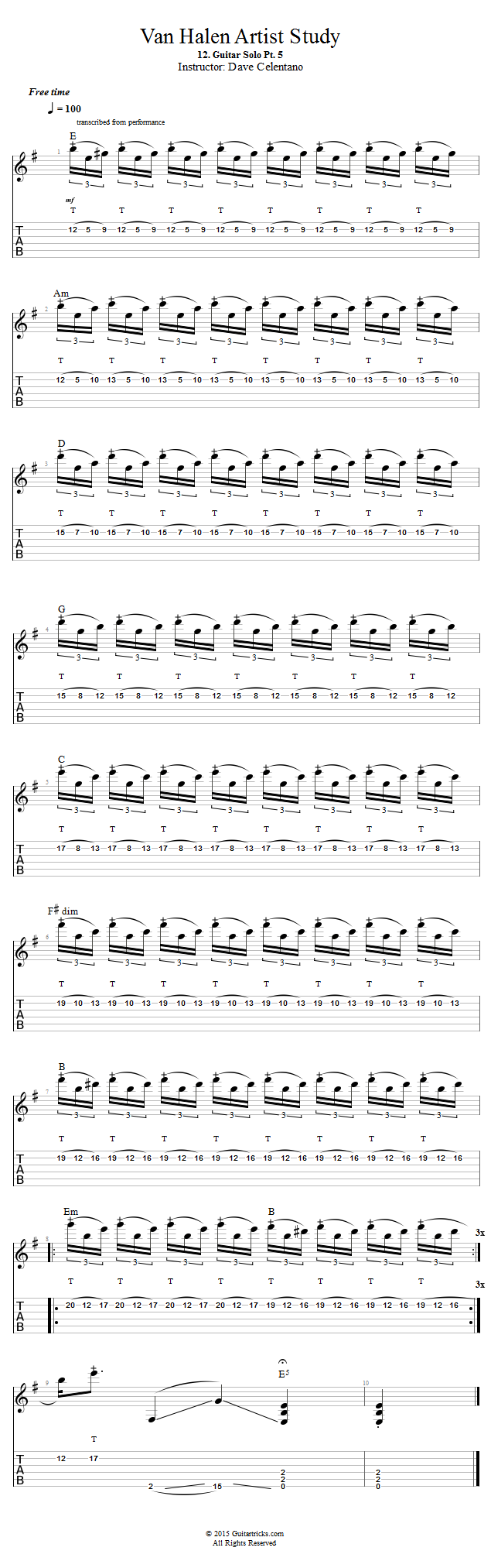 Guitar Solo Pt. 5 song notation