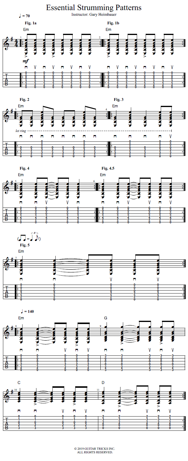 Essential Strumming Patterns song notation