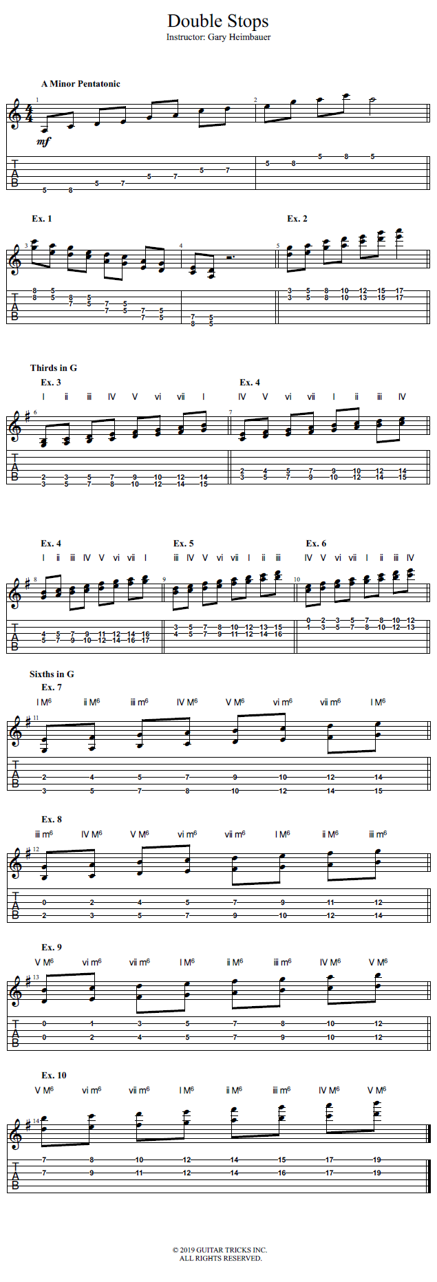 Double Stops song notation
