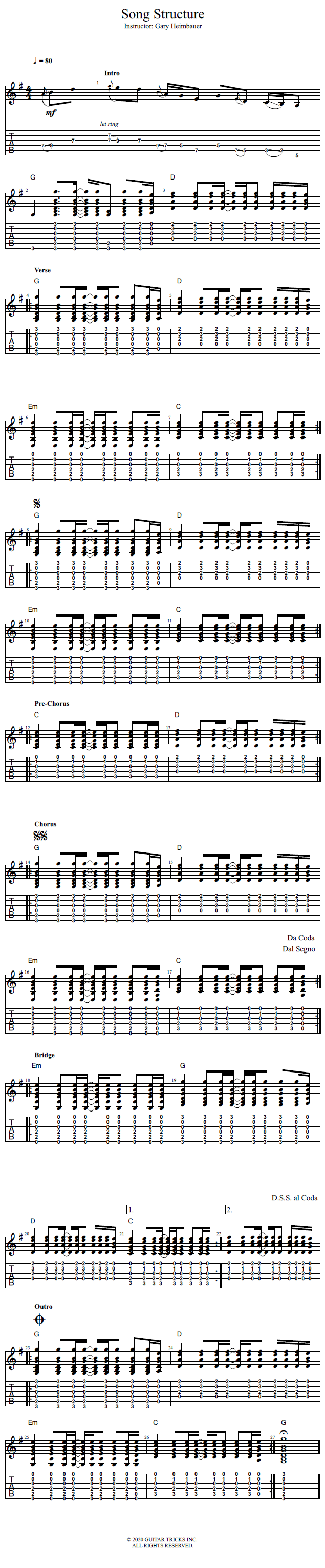 Song Structure song notation
